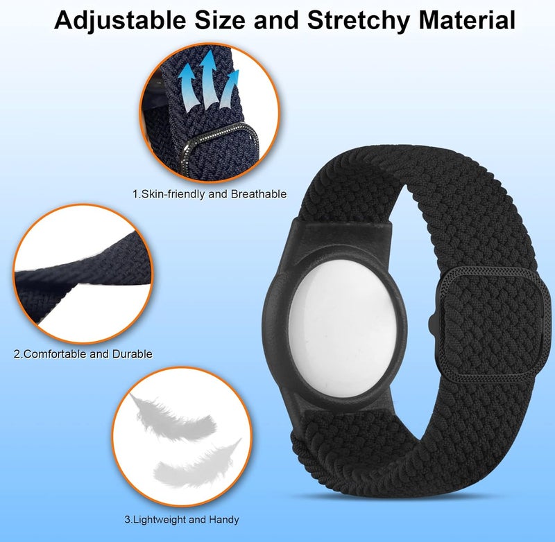 Yizhet Wristband Compatible with Airtag, Adjustable Airtag Bracelet, Soft Airtag Watch Strap for Kids, Teens, Elders - Image 2